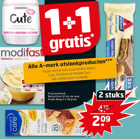 Atkins   afslankmaaltijd folder aanbieding bij  Trekpleister - details