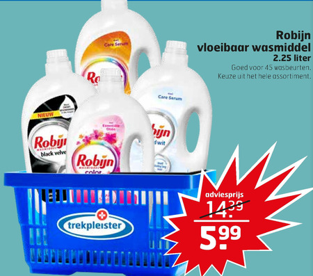 Robijn   wasmiddel folder aanbieding bij  Trekpleister - details