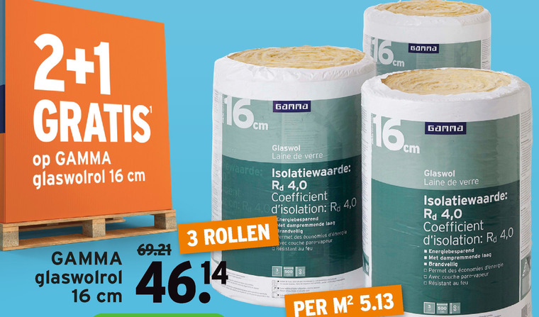 Gamma Huismerk   glaswol folder aanbieding bij  Gamma - details