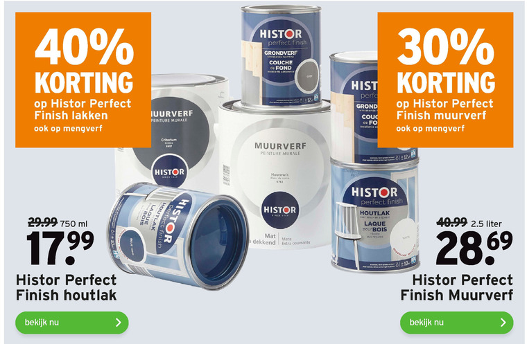 Histor   muurverf, lak folder aanbieding bij  Gamma - details