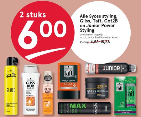 Got2B   haargel, hairspray folder aanbieding bij  Etos - details