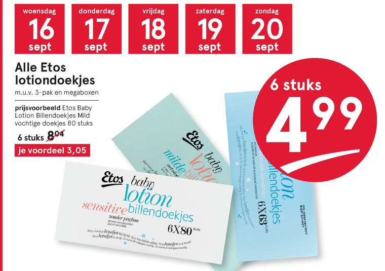 Etos Huismerk   billendoekjes folder aanbieding bij  Etos - details