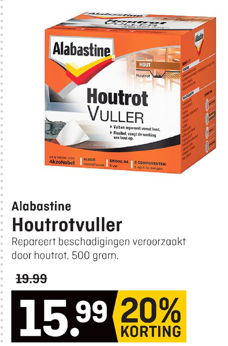 Alabastine   houtrotvuller folder aanbieding bij  Multimate - details