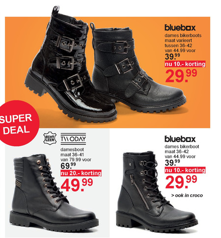 Bluebox enkellaarsjes folder aanbieding bij Scapino details