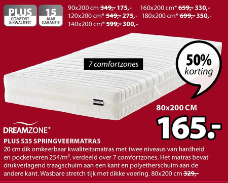 Dreamzone   matras folder aanbieding bij  Jysk - details