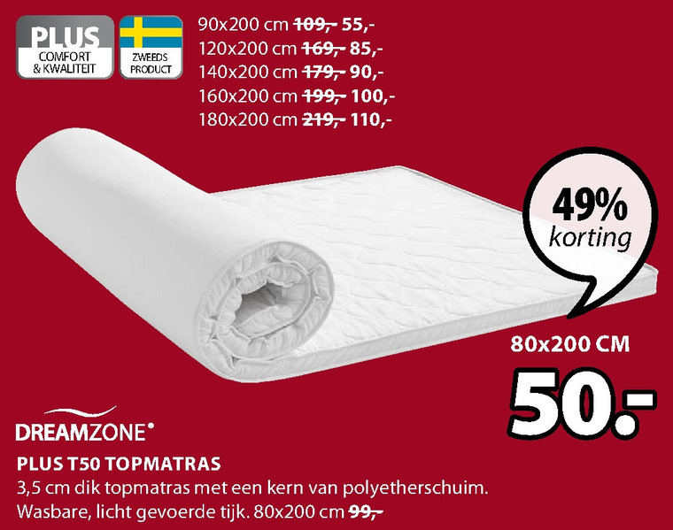 Dreamzone   matrastopper folder aanbieding bij  Jysk - details