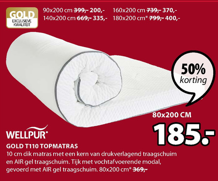 Wellpur   matrastopper folder aanbieding bij  Jysk - details