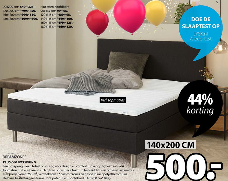 Dreamzone   boxspring folder aanbieding bij  Jysk - details