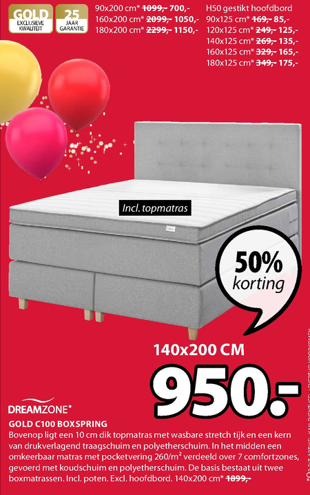 Dreamzone   boxspring folder aanbieding bij  Jysk - details