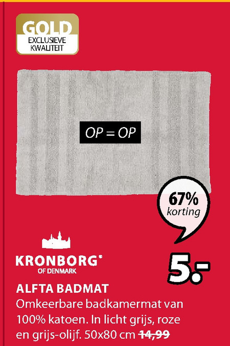 Kronborg   badmat folder aanbieding bij  Jysk - details