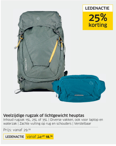 Human Nature   heuptas, rugzak folder aanbieding bij  ANWB - details