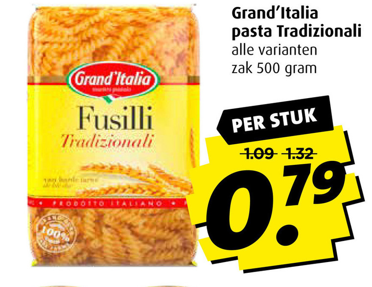 Grand Italia   penne  , fusilli folder aanbieding bij  Boni - details