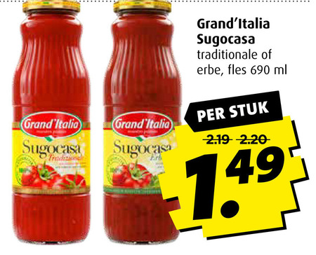 Grand Italia   pastasaus folder aanbieding bij  Boni - details