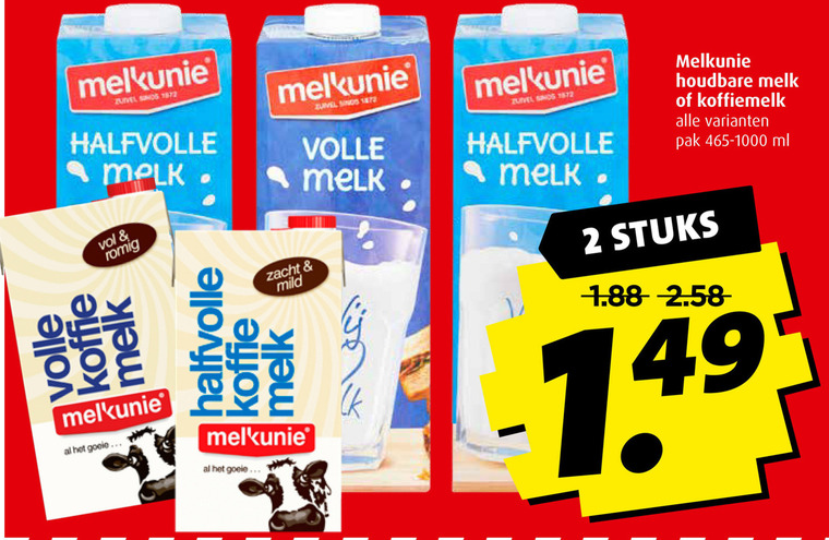 Melkunie   melk, koffiemelk folder aanbieding bij  Boni - details