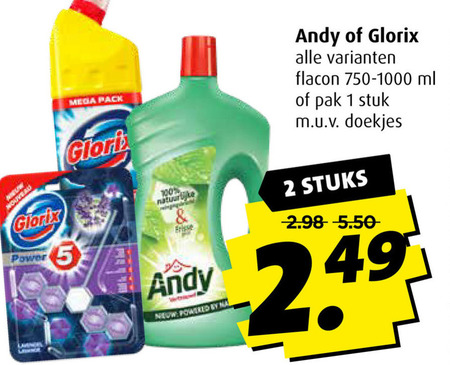 Andy   toiletreiniger, bleekmiddel folder aanbieding bij  Boni - details