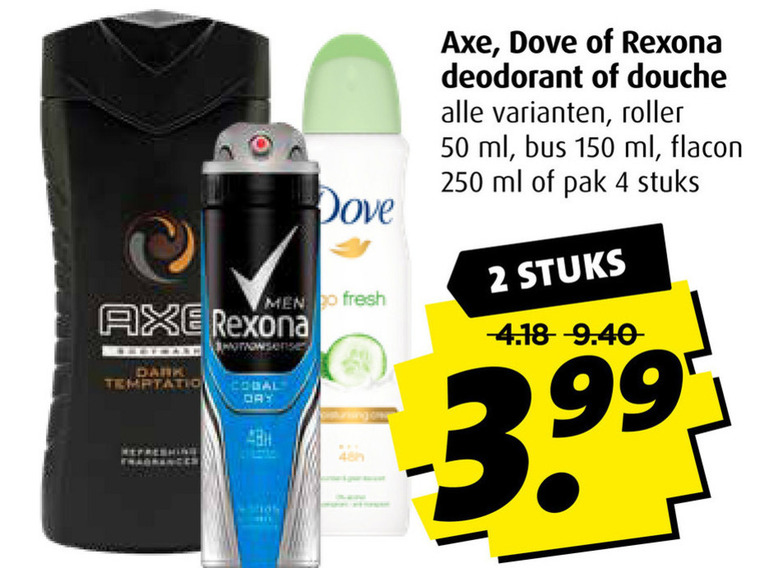 Axe   douchegel, deodorant folder aanbieding bij  Boni - details