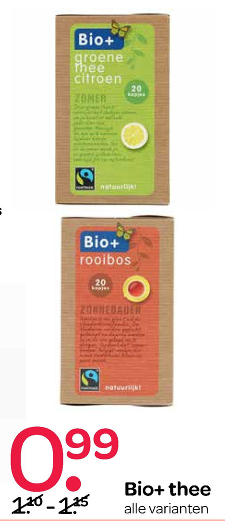 Bio Plus   thee folder aanbieding bij  Spar - details