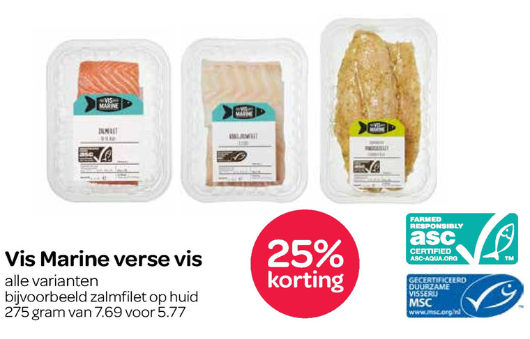 Vis Marine   zalmfilet folder aanbieding bij  Spar - details