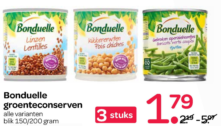 Bonduelle   groenteconserven folder aanbieding bij  Spar - details