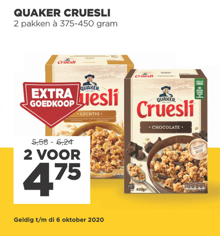 Quaker   cruesli folder aanbieding bij  Jumbo - details