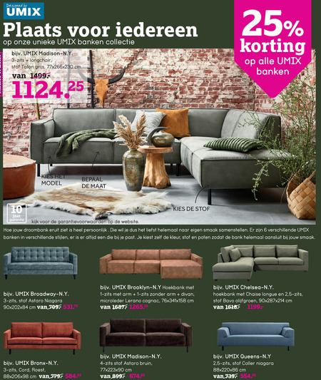 Umix   bankstel folder aanbieding bij  Leenbakker - details