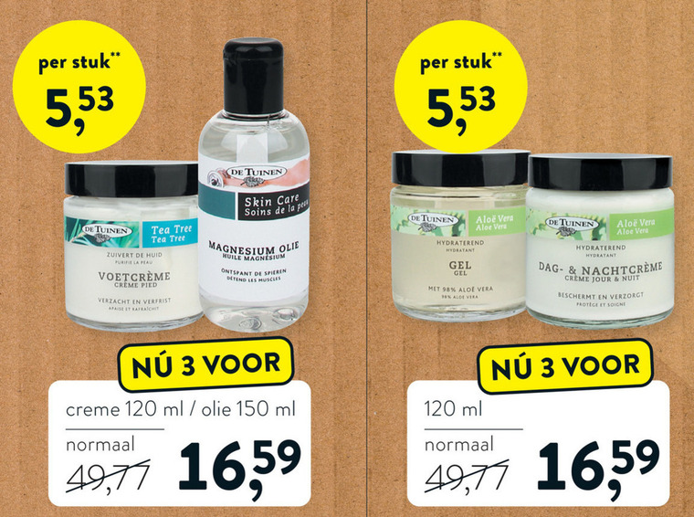 De Tuinen Huismerk   nachtcreme, dagcreme folder aanbieding bij  Holland & Barrett - details