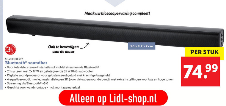 SilverCrest   soundbar folder aanbieding bij  Lidl - details