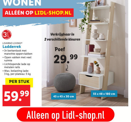 Livarno   staand wandrek folder aanbieding bij  Lidl - details