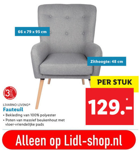 Livarno   fauteuil folder aanbieding bij  Lidl - details