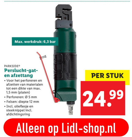 Parkside   perslucht apparatuur folder aanbieding bij  Lidl - details