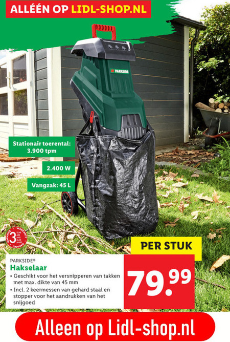 Parkside   hakselaar folder aanbieding bij  Lidl - details