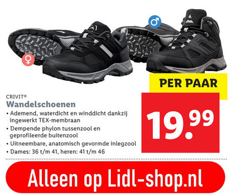 Crivit   wandelschoenen folder aanbieding bij  Lidl - details