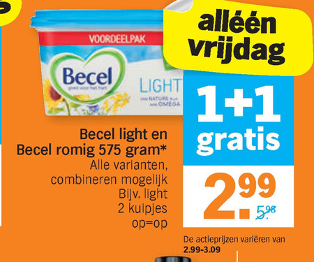 Becel   margarine folder aanbieding bij  Albert Heijn - details