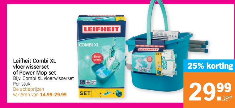 Geroosterd Uil tempo Leifheit vloerwisser, mop folder aanbieding bij Albert Heijn - details