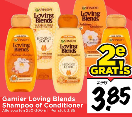 Garnier Loving Blends   shampoo, conditioner folder aanbieding bij  Vomar - details