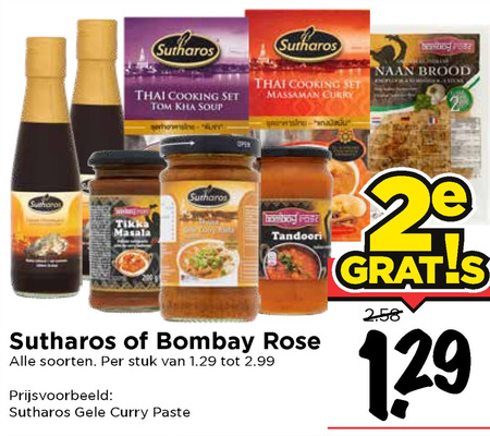 Sutharos   roerbaksaus, naanbrood folder aanbieding bij  Vomar - details