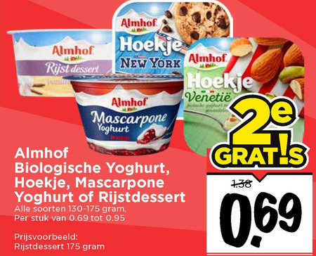 Almhof   vruchtenyoghurt, toetje folder aanbieding bij  Vomar - details