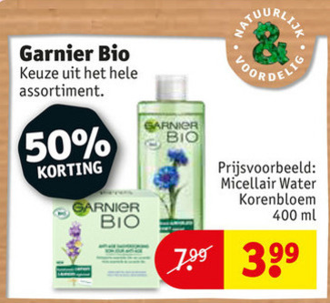 Garnier bio   reinigingslotion, gezichtsreiniging folder aanbieding bij  Kruidvat - details