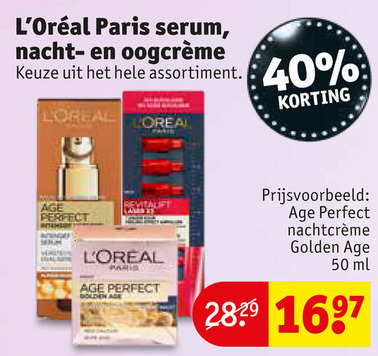 L Oreal   nachtcreme, huidserum folder aanbieding bij  Kruidvat - details