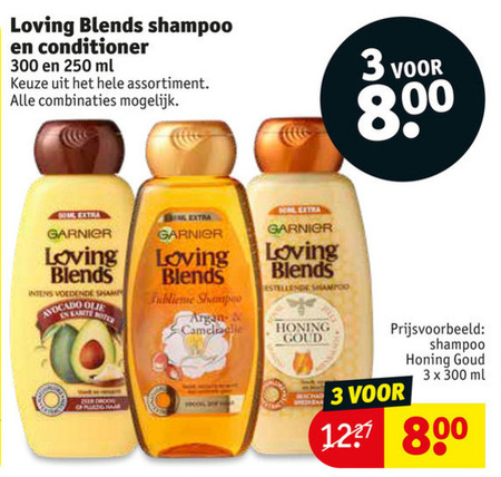 Garnier Loving Blends   conditioner, shampoo folder aanbieding bij  Kruidvat - details