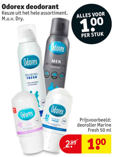 Odorex   deodorant folder aanbieding bij  Kruidvat - details