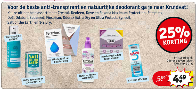 Dove   deodorant folder aanbieding bij  Kruidvat - details