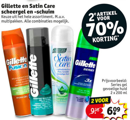 Gillette Satin Care   scheerschuim, scheergel folder aanbieding bij  Kruidvat - details