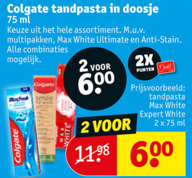 Colgate   tandpasta folder aanbieding bij  Kruidvat - details