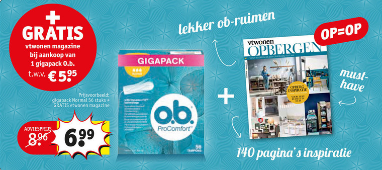 O.B.   tampons folder aanbieding bij  Kruidvat - details