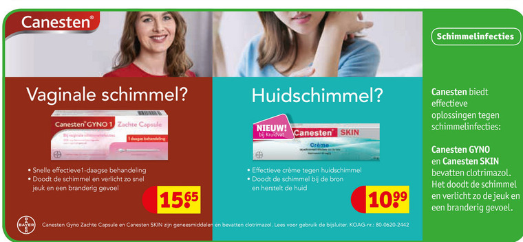 Canesten Gyno   dameshygiene folder aanbieding bij  Kruidvat - details