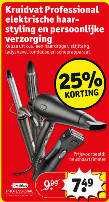 Kruidvat Huismerk   krulborstel, straightener folder aanbieding bij  Kruidvat - details