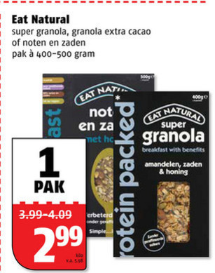 Eat Natural   cereals folder aanbieding bij  Poiesz - details