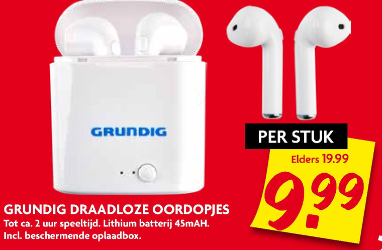 Grundig   oortelefoon folder aanbieding bij  Dekamarkt - details