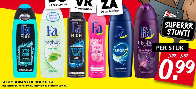 Fa   deodorant, douchegel folder aanbieding bij  Dekamarkt - details